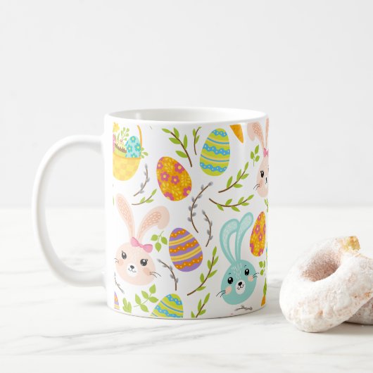 Bunnies -N-Körbe Kaffeetasse (Mit Donut)