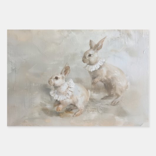 Bunnies - Ölgemäldepapier Geschenkpapier Set (Vorderseite 2)