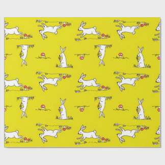 Bunnies on a Yellow Background Geschenkpapier