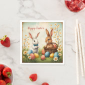Bunnies Ostereier und Blume Serviette (Beispiel)