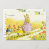 Bunnies OsterParty Einladung (Vorne/Hinten)