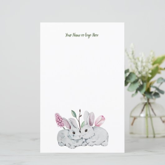 Bunnies Personalisiert Stationery (Stehend Vorderseite)