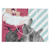 Bunnies pinkeln in Santa's Sack Große Geschenktüte (Rückseite)