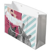 Bunnies pinkeln in Santa's Sack Große Geschenktüte (Vorderseite Schrägansicht)