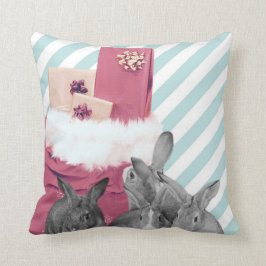 Bunnies pinkeln in Santa's Sack Kissen