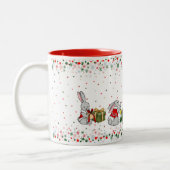 Bunnies Preparing for Christmas Zweifarbige Tasse (Links)
