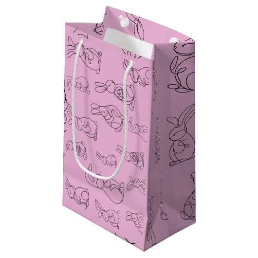 Bunnies Print Kleine Geschenktüte (Vorderseite Schrägansicht)