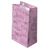 Bunnies Print Kleine Geschenktüte (Rückseite Schrägansicht)