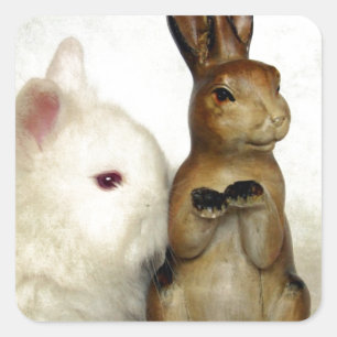 Bunnies Quadratischer Aufkleber