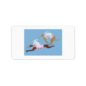 Bunnies riding Greyhounds Adressaufkleber (Vorne)