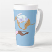 Bunnies riding Greyhounds Mug Milchtasse (Rechte Ecke)