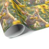 Bunnies Riechen einer gelben Sonnenblume Geschenkpapier (Rolleneckpunkt)