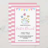 Bunnies, Schmetterlinge & Daisies Osterbrunch Einladung (Vorne/Hinten)