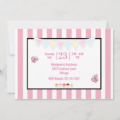 Bunnies Spring Daisies and Butterflies Baby Shower Einladung (Rückseite)