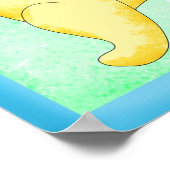 Bunnies tanzen wie niemand, der gelb grün guckt poster (Ecke)