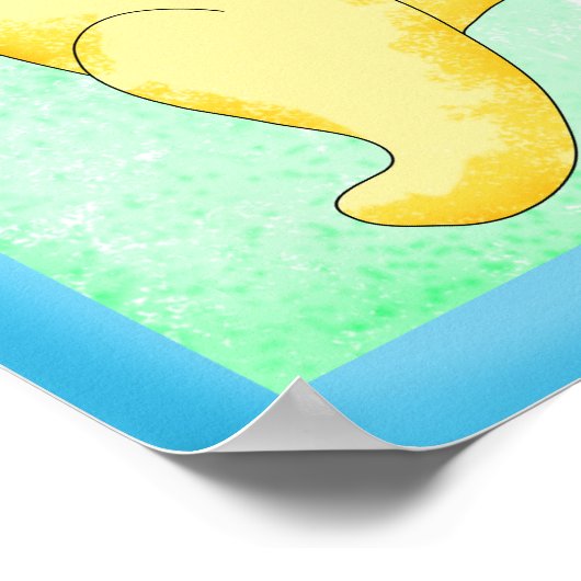 Bunnies tanzen wie niemand, der gelb grün guckt poster (Ecke)