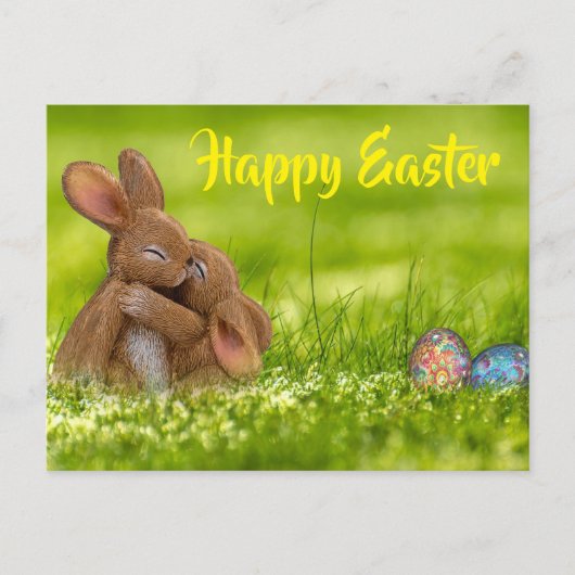 Bunnies umarmt. Alles Gute zu Ostern. Postkarte (Vorderseite)