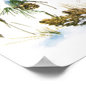 Bunnies und Bird genießen Schnee Weihnachtsdekorat Poster (Ecke)