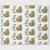Bunnies und Bird geniessen Schneeweihnachtsfest Geschenkpapier (Flach)