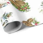 Bunnies und Bird geniessen Schneeweihnachtsfest Geschenkpapier (Rolleneckpunkt)