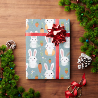 Bunnies und Blume Geschenkpapier