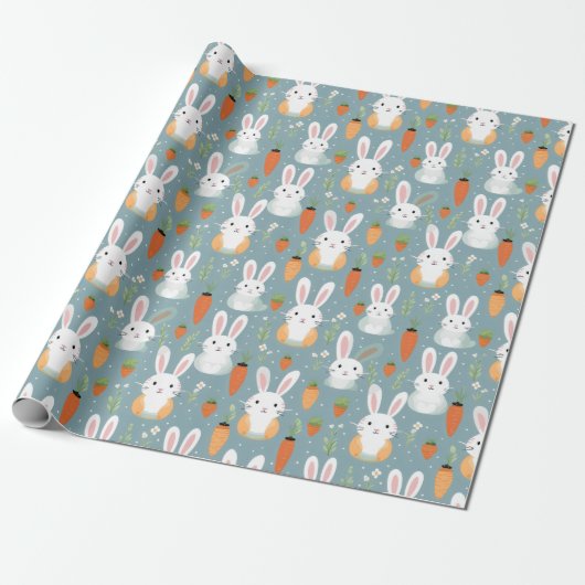 Bunnies und Blume Geschenkpapier (Ungerollt)