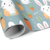 Bunnies und Blume Geschenkpapier (Rolleneckpunkt)
