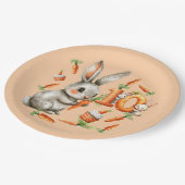 Bunnies und Carrots 10. Geburtstagsparty Pappteller (Schrägansicht)