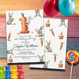 Bunnies und Carrots 1. Geburtstag Party Einladung
