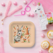 Bunnies und Carrots 1. Geburtstag Party Pappteller (Party)