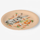 Bunnies und Carrots 8. Geburtstagsparty Pappteller (Schrägansicht)