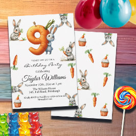 Bunnies und Carrots 9. Geburtstagsparty Einladung
