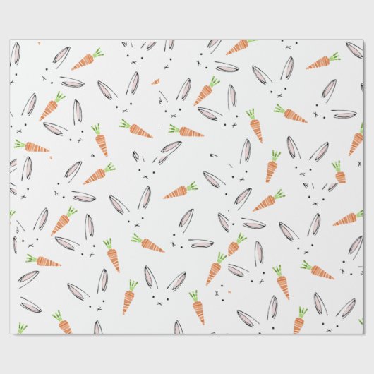 Bunnies und Carrots Geschenkpapier (Flach)