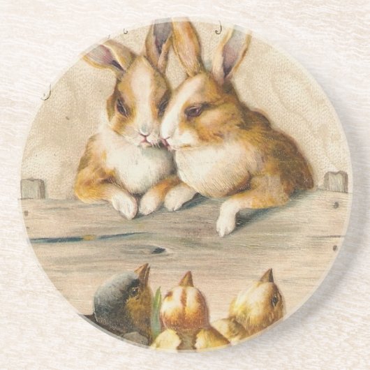 Bunnies und Chicks Getränkeuntersetzer (Vorne)