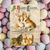 Bunnies und Chicks glücklicher Ostern Feiertagskarte