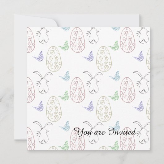 Bunnies und Eier Einladung (Vorderseite)