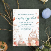 Bunnies und Eier im Korb Ostereierjagd Einladung