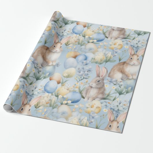 Bunnies und Eiergarten Geschenkpapier (Ungerollt)