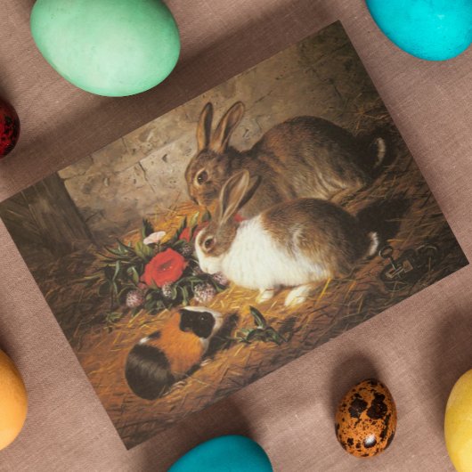 Bunnies und Guinea Feiertagskarte