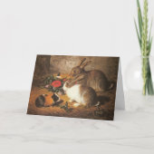 Bunnies und Guinea Feiertagskarte (Vorderseite)