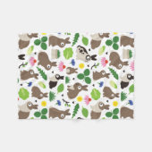 Bunnies und ihre Leckereien Fleecedecke (Vorderseite (Horizontal))