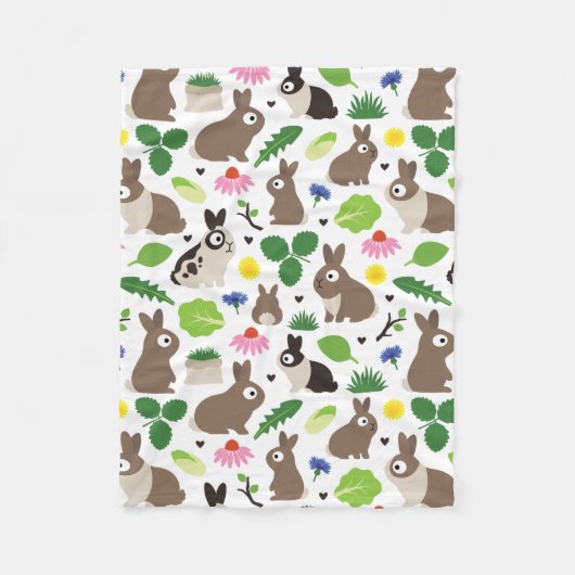 Bunnies und ihre Leckereien Fleecedecke (Vorderseite)