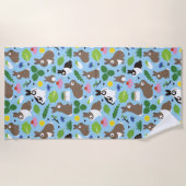 Bunnies und ihre Leckereien Nahtloses Muster Strandtuch (Vorderseite)