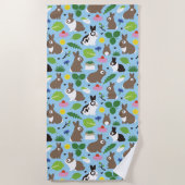 Bunnies und ihre Leckereien Nahtloses Muster Strandtuch (Vorderseite)