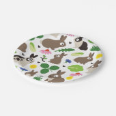 Bunnies und ihre Leckereien Pappteller (Schrägansicht)