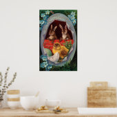 Bunnies und Kick-Osterposter Poster (Küche)