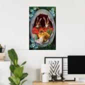 Bunnies und Kick-Osterposter Poster (Heimbüro)