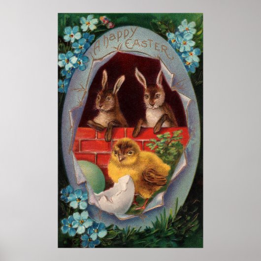 Bunnies und Kick-Osterposter Poster (Vorne)