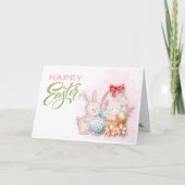 Bunnies und Ostereier Feiertagskarte (Vorderseite)