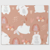 Bunnies und Regenbogen Geschenkpapier (Flach)